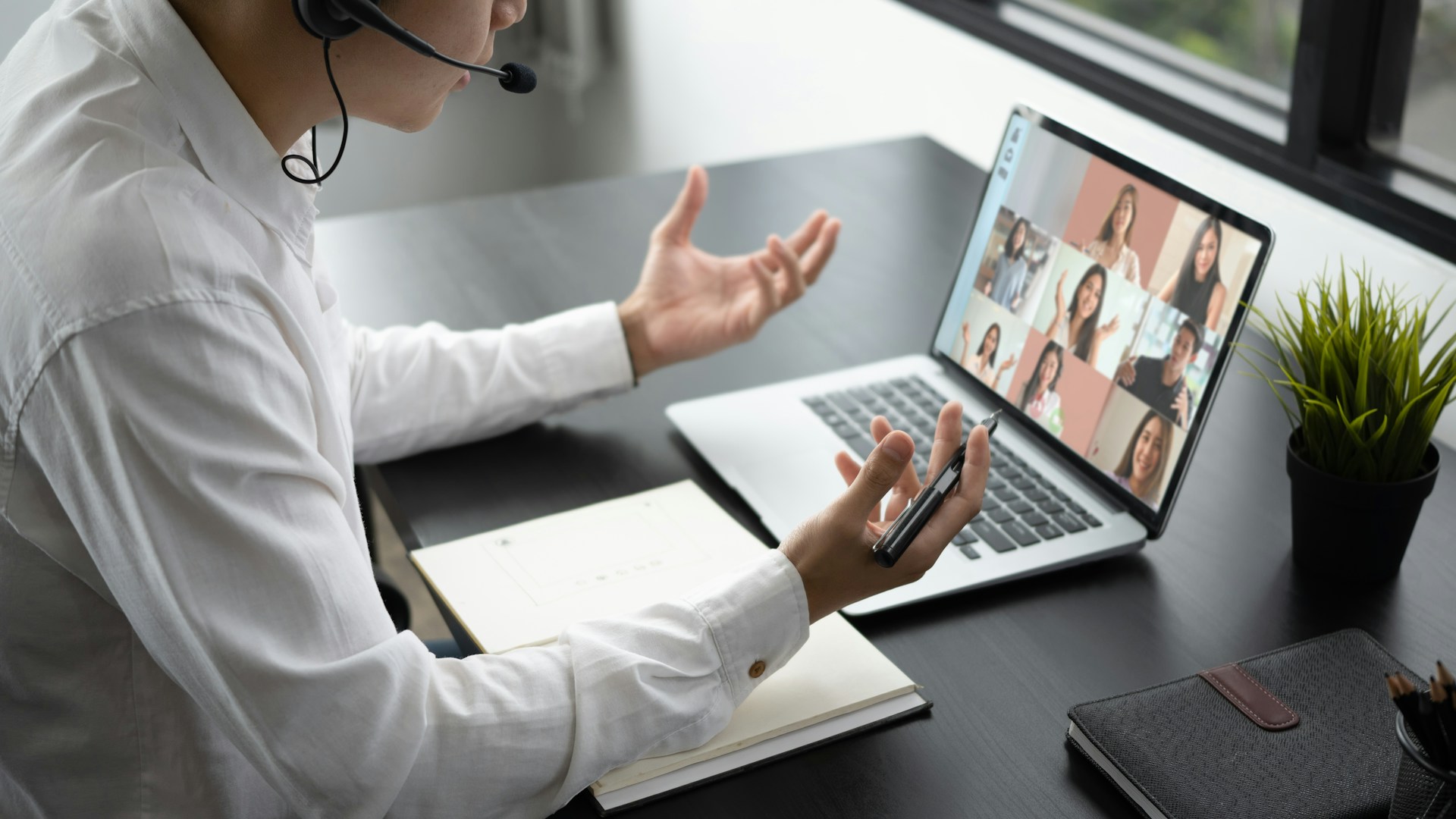 video conference call in session