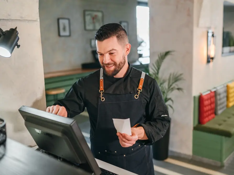 Chef using check out system