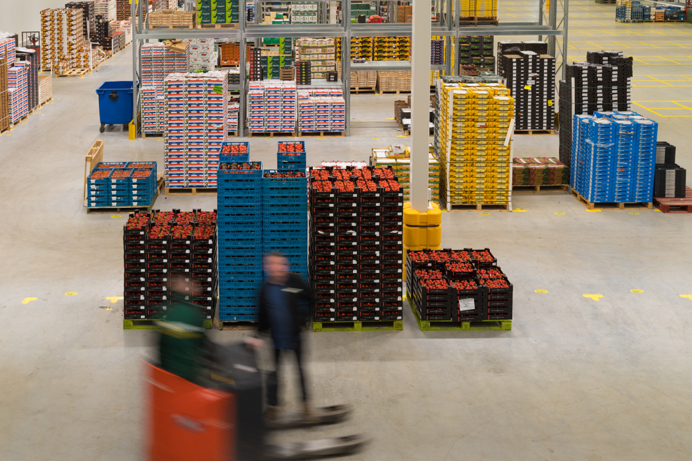 warehouse with crates